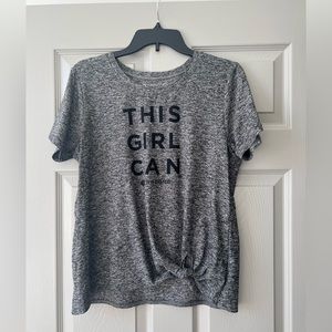 Beyond Yoga + Pure Barre space dye side tie T-shirt